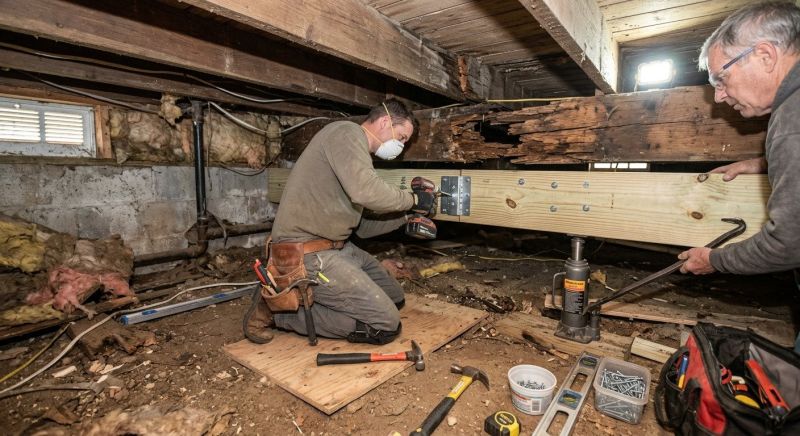 Sagging Floor Joist Repair in Kansas City, KS